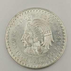 Silbermünze 5 Pesos Mexiko 1948
